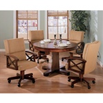 Three In One Bumper/Poker/Dining 5 Piece Table Set in Cherry Finish by Coaster -100171