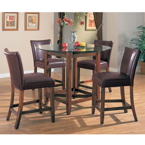 Soho Counter Height 5 Piece Dining Set, 5 Piece Dinette Set Round Glass Table Top