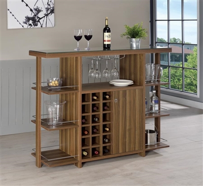 Bar Cabinet in Walnut Finish by Coaster - 100439