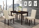 Clayton 5 Piece Dining Table Set in Cappuccino Finish by Coaster - 100491