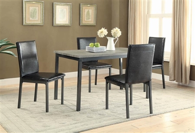 Garza 5 Piece Dining Table Set in Black Finish by Coaster - 100611