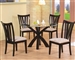 Lonar 5 Piece Contemporary Cappuccino Finish Dining Set with Round Glass  Table by Coaster - 101071-5