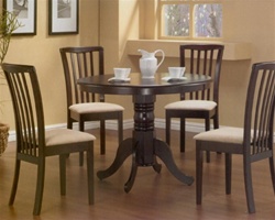 Cappuccino Finish Round Table 5 Piece Dining Set by Coaster -101081