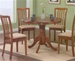 Oak Finish Round Table 5 Piece Dining Set by Coaster -101091