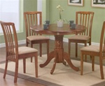 Oak Finish Round Table 5 Piece Dining Set by Coaster -101091