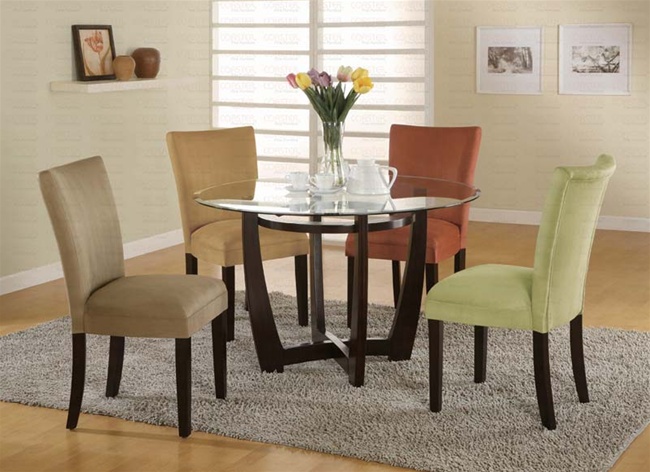 Bloomfield 5 Piece Dinette Set With, Dining Room Sets With Round Glass Table Tops