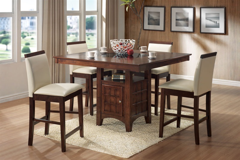 Counter Height Dining Set, Counter Height Dining Table And Chairs With Lazy Susan