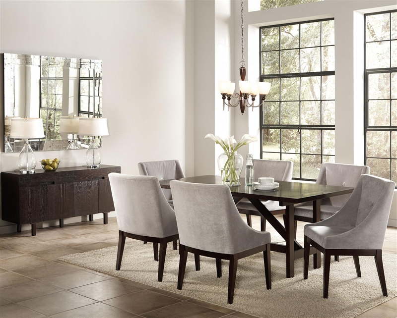 Humiliate glance Chairman Candice 7 Pc Dining Table Set in Cappuccino Finish by Coaster - 102230