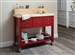 Kitchen Cart in Natural and Red Finish by Coaster - 102667