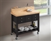 Kitchen Cart in Natural and Black Finish by Coaster - 102668