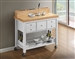 Kitchen Cart in Natural and White Finish by Coaster - 102669