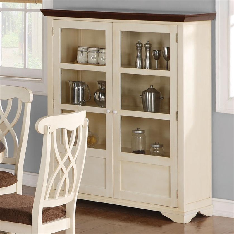 Cameron Curio in Buttermilk & Dark Cherry Finish by Coaster - 103185