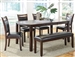 Dupree 5 Piece Dining Set w/ Butterfly Leaf in Dark Brown Finish by Coaster - 105471