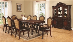 Abigail 7 Piece Traditional Dining Set in Dark Cherry Finish by Coaster - 105511