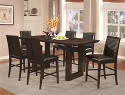 Chester 5 Piece Counter Height Dining Table Set in Bitter Chocolate Finish by Coaster - 105728