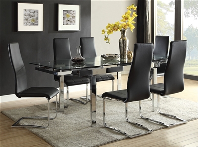 Wexford 5 Piece Dining Set in Polished Chrome Finish by Coaster - 106281-B
