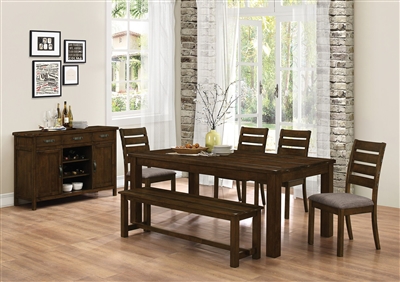 Wiltshire 5 Piece Dining Set in Rustic Pecan Finish by Coaster - 106361
