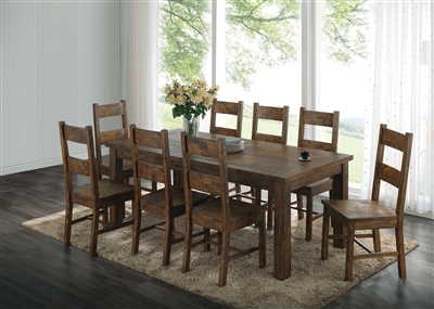 Coleman 5 Piece Dining Set in Rustic Golden Brown Finish by Coaster - 107041
