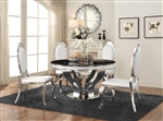 Anchorage 5 Piece Dining Set in Glass and Chrome Finish by Coaster - 107891