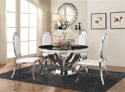 Anchorage 5 Piece Dining Set in Glass and Chrome Finish by Coaster - 107891