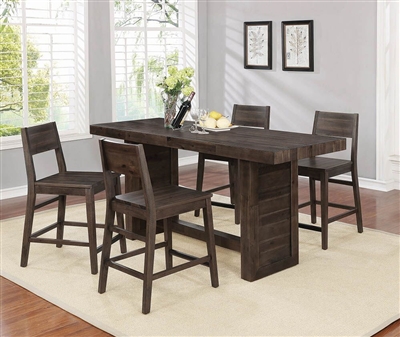 Barnes 5 Piece Counter Height Table Set in Varied Coffee Finish by Coaster - 108168