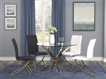 Chanel 5 Piece Dining Table Set in Brass Finish by Coaster - 108441