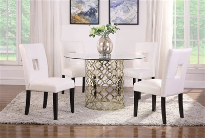 Bradshaw 5 Piece Dining Table Set in Brushed Gold Finish by Coaster - 108851