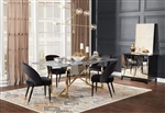 Arcade Marble Top 5 Piece Dining Set in Sunny Gold Finish by Coaster - 109211-B
