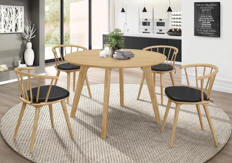 Merced 5 Piece Round Dining Set In, Round Table Merced