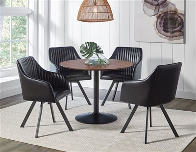 Cora 5 Piece Dining Set in Black Finish by Coaster - 110280-B