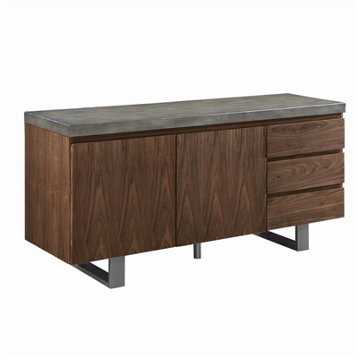 Dittnar Server in Aged Concrete and Walnut Finish by Coaster - 110305