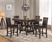 Dewey Counter Height Table 5 Piece Dining Set in Walnut Finish by Coaster - 115208