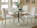 Vance 5 Piece Round Glass Top Dining Set by Coaster - 120760