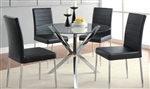 Vance 5 Piece Round Glass Top Dining Set by Coaster - 120760B