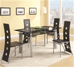 Fontana Glass Top 5 Piece Dining Table Set by Coaster - 121051