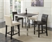 Eldridge 5 Piece Counter Height Table Set in Weathered Grey and Chrome Finish by Coaster - 121128