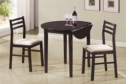 3 Piece Dining Set in Cappuccino Finish by Coaster - 130005