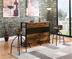 Industrial Bar Unit in Antique Nutmeg Finish by Coaster - 130071