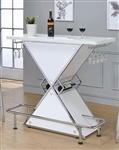 Glossy White Contemporary Bar Unit by Coaster - 130078