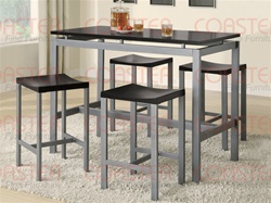 5 Piece Wood and Metal Counter Height Dining Set by Coaster - 150095