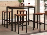 5 Piece Wood and Metal Counter Height Dining Set by Coaster - 150097