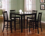 5 Piece Counter Height Dining Set in Black Finish by Coaster - 150231BLK