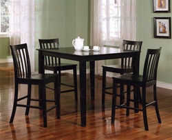 5 Piece Counter Height Dining Set in Black Finish by Coaster - 150231BLK