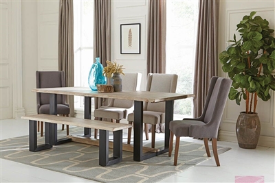 Levine 6 Piece Dining Set in Weathered Sand Finish by Coaster - 180181-6