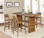 Tucson 3 Piece Bar Table Set in Natural Wood Finish by Coaster - 182191
