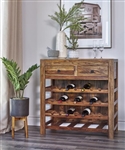 Wine Cabinet in Natural Sheesham by Coaster - 182400