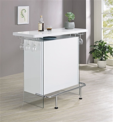 Bar Unit in White High Gloss Finish by Coaster - 182632