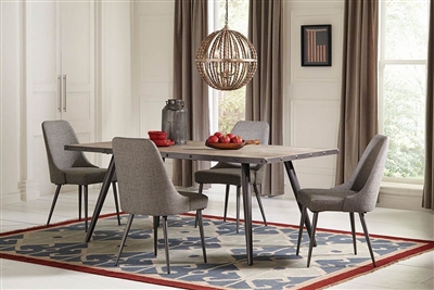 Levitt 5 Piece Dining Set in Weathered Elm Finish by Coaster - 190441
