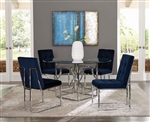 Mischa 5 Piece Dining Set in Silver Finish by Scott Living - 190701