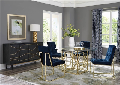 Evianna 5 Piece Dining Set in Gold Finish by Scott Living - 191961-B